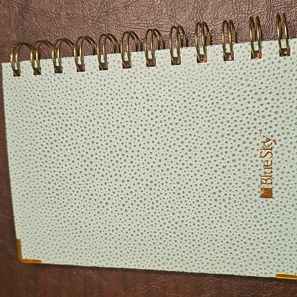 New Blue Sky Textured Address Book with Gold Spiral Tabbed Wedding College - Picture 4 of 4